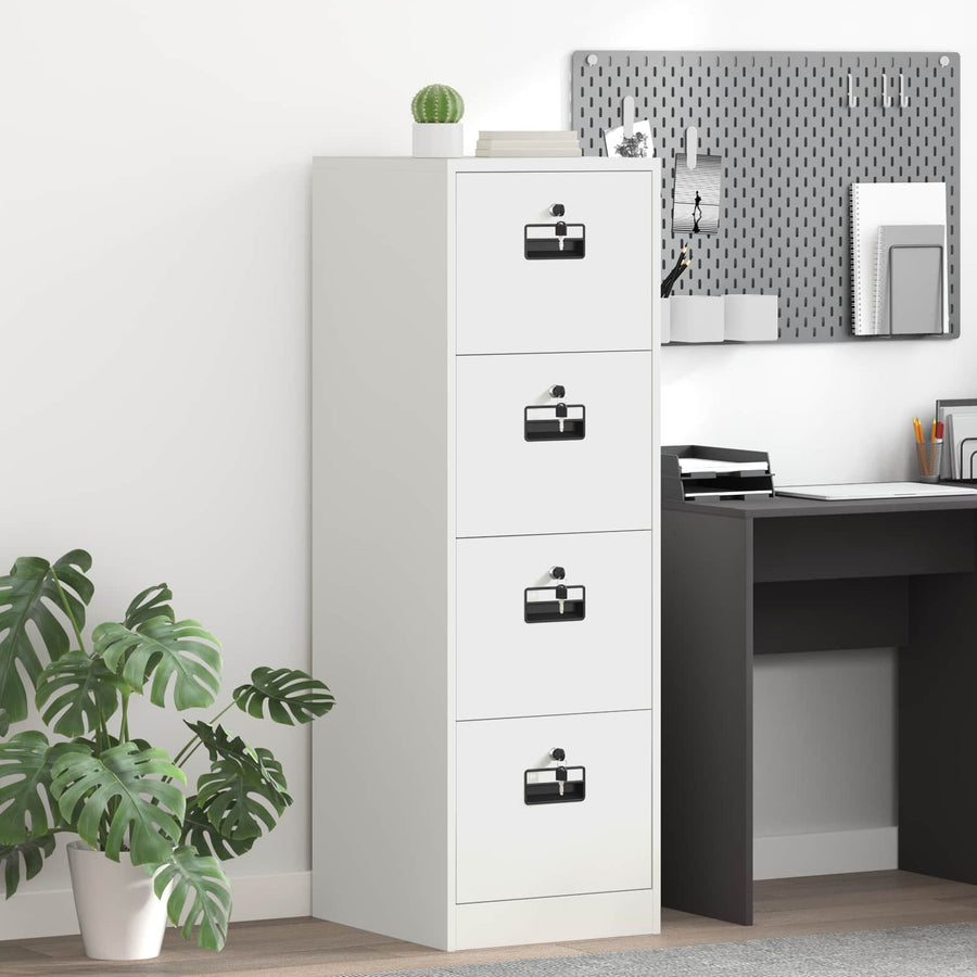 Bestandenkast 2 Pcs 44 X 50 X 106,5 Cm Koudgewalst Staal Wit