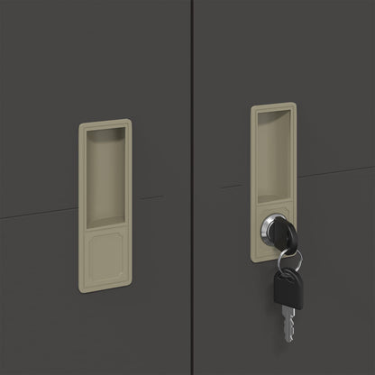 Opbergkast 2 Pcs Koudgewalst Staal 90 x 40 x 140 cm Zwart