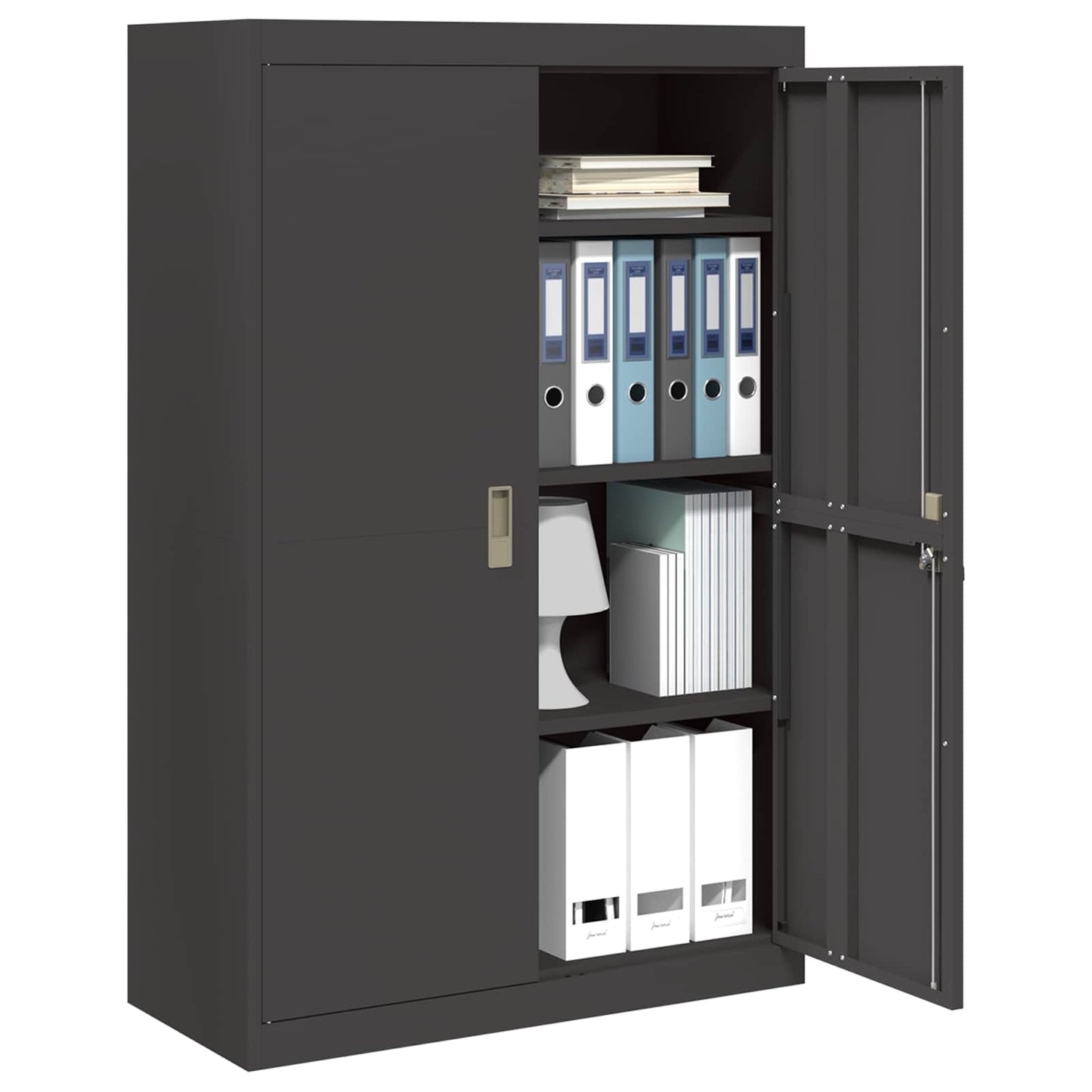 Opbergkast 2 Pcs Koudgewalst Staal 90 x 40 x 140 cm Zwart