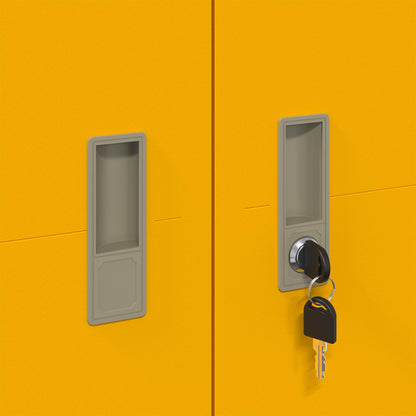 Opbergkast 2 Pcs Koudgewalst Staal 90 x 40 x 140 cm Mosterdgeel