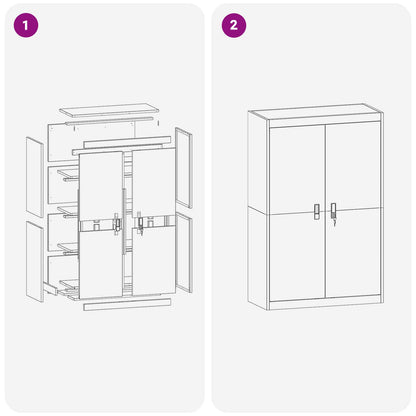 Opbergkast 2 Pcs Koudgewalst Staal 90 x 40 x 140 cm Mosterdgeel