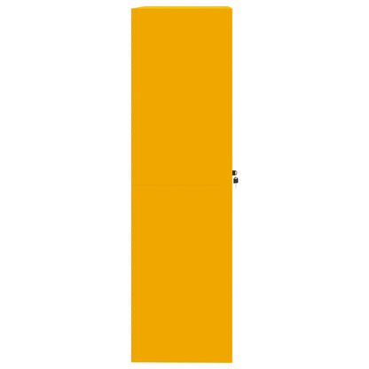 Opbergkast 2 Pcs Koudgewalst Staal 90 x 40 x 140 cm Mosterdgeel