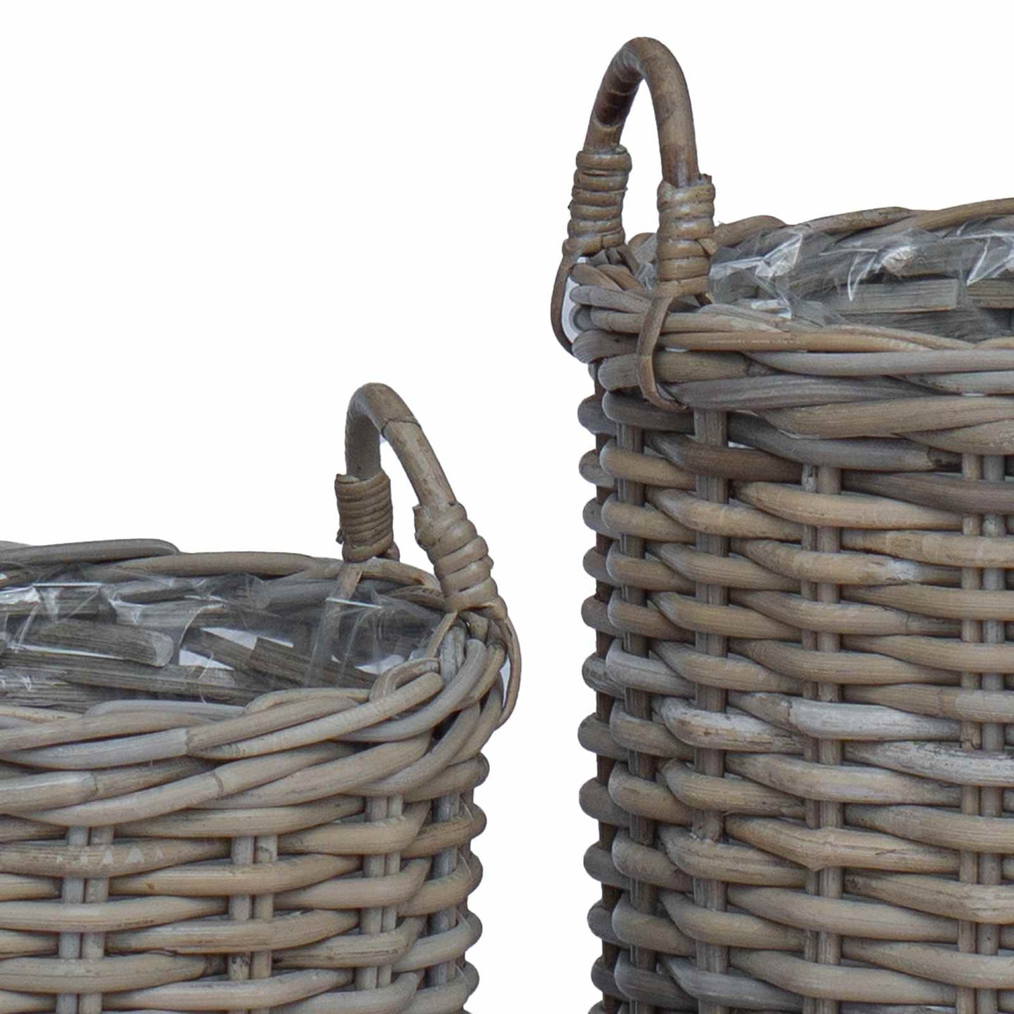 Plantermand met opslag 2 pcs Grijs Lacak Riet