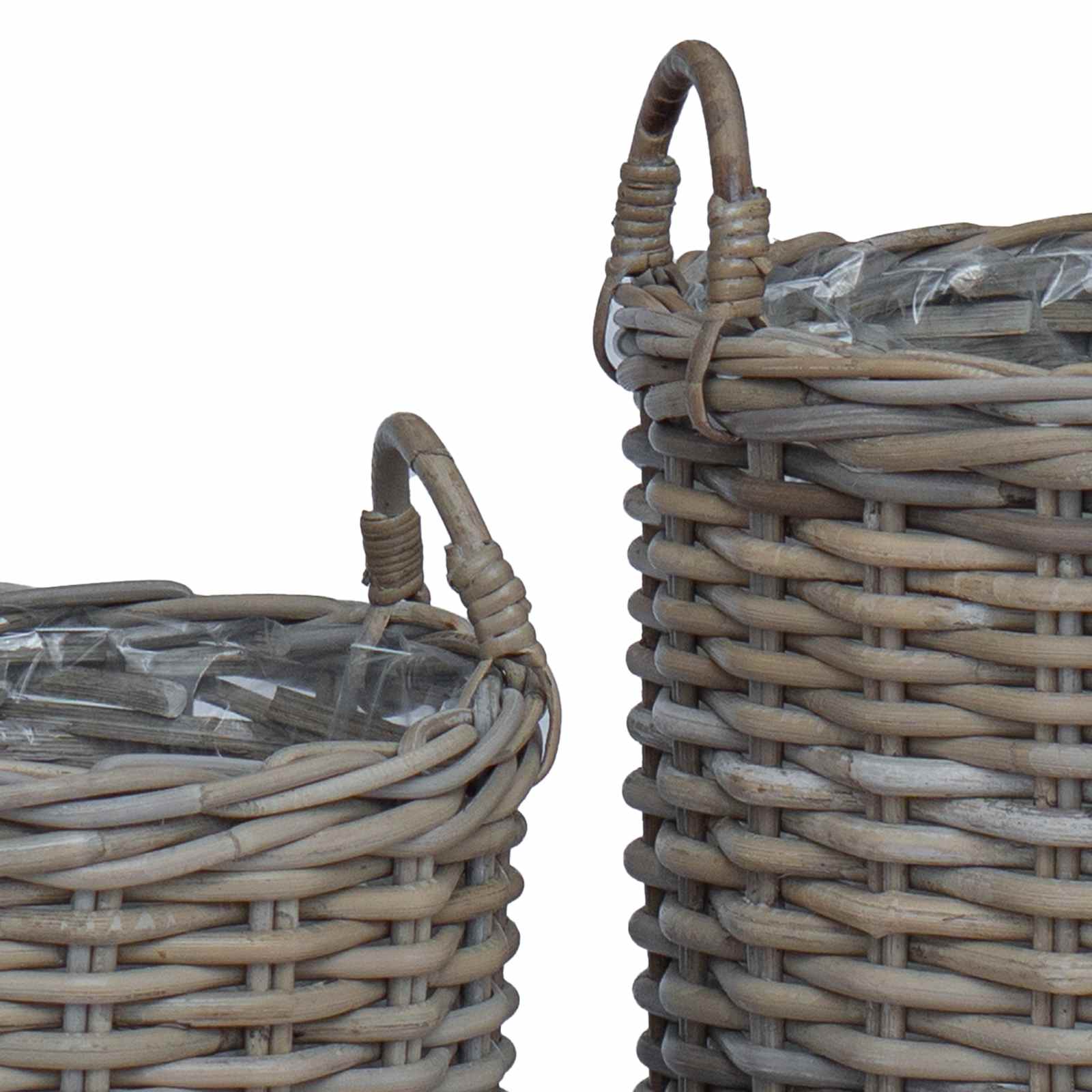 Plantermand met opslag 2 pcs Grijs Lacak Riet