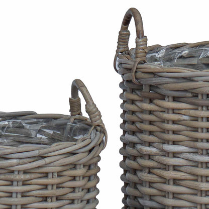 Plantermand met opslag 2 pcs Grijs Lacak Riet