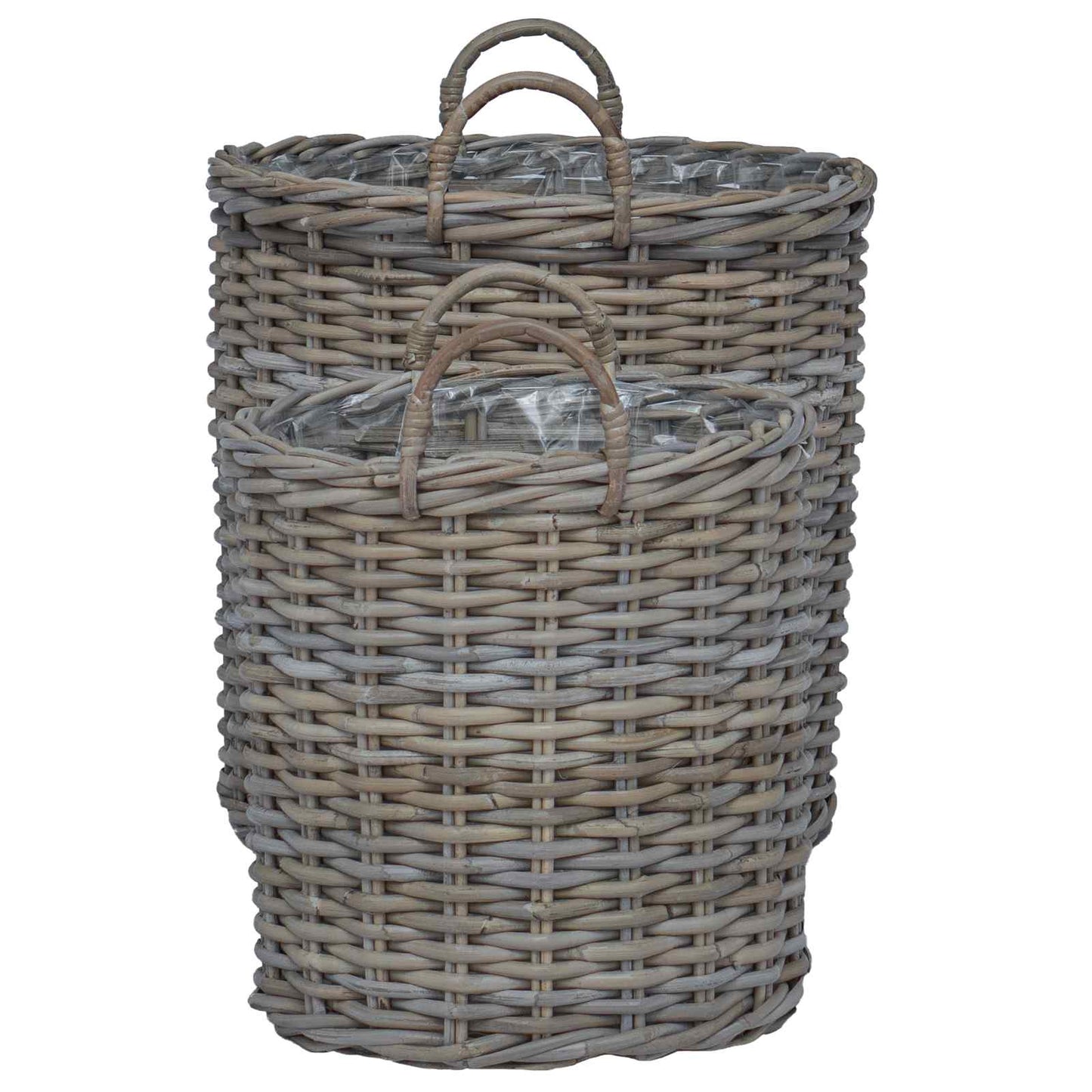 Plantermand met opslag 2 pcs Grijs Lacak Riet