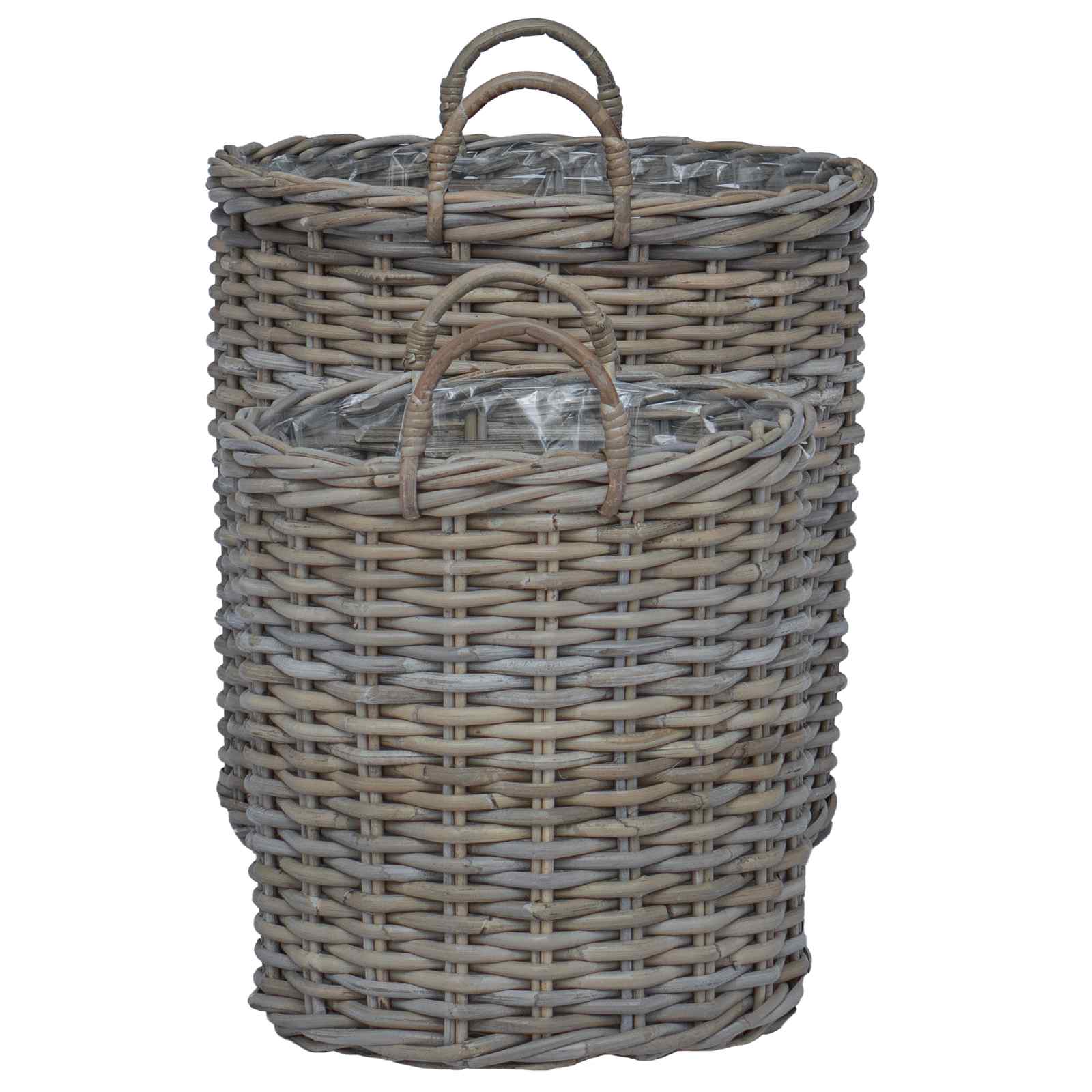Plantermand met opslag 2 pcs Grijs Lacak Riet