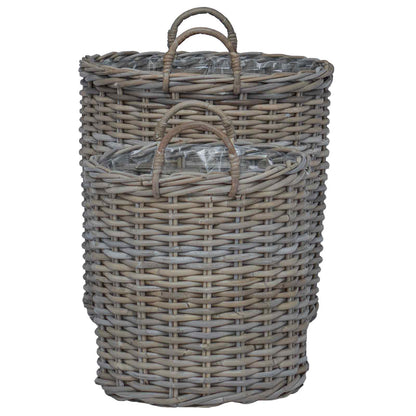 Plantermand met opslag 2 pcs Grijs Lacak Riet