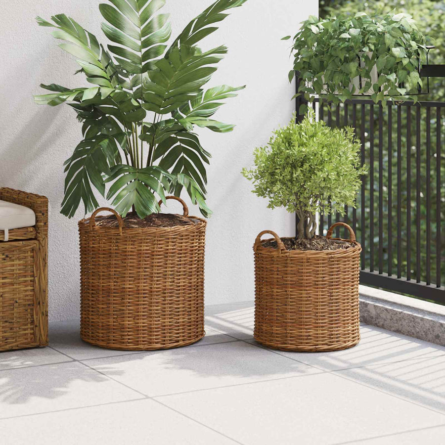 Plantermand met opslag 2 pcs Bruin Lacak Riet