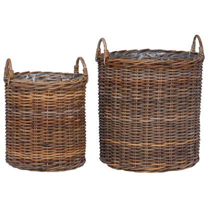 Plantermand met opslag 2 pcs Bruin Lacak Riet