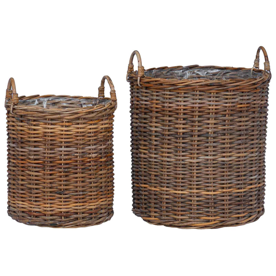 Plantermand met opslag 2 pcs Bruin Lacak Riet
