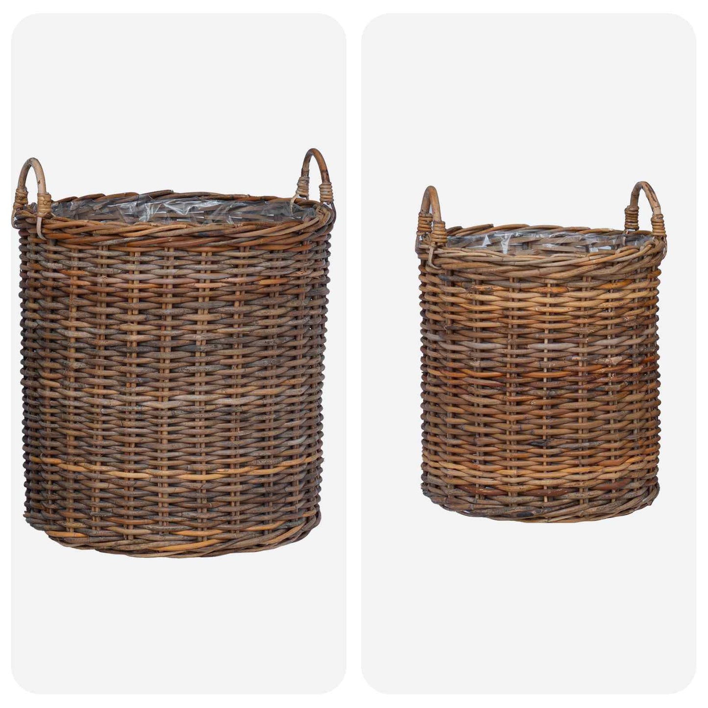 Plantermand met opslag 2 pcs Bruin Lacak Riet