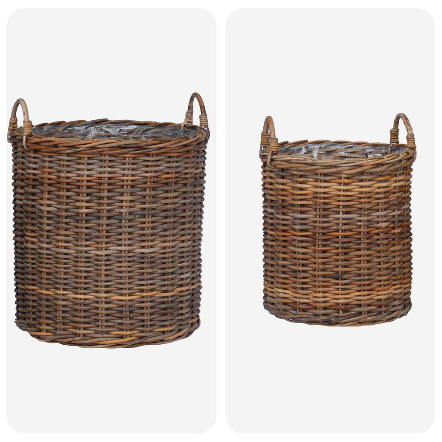 Plantermand met opslag 2 pcs Bruin Lacak Riet