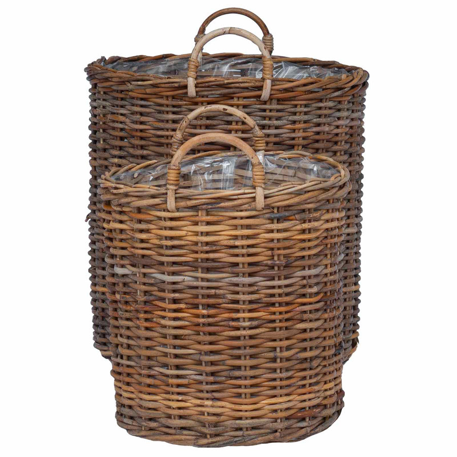 Plantermand met opslag 2 pcs Bruin Lacak Riet