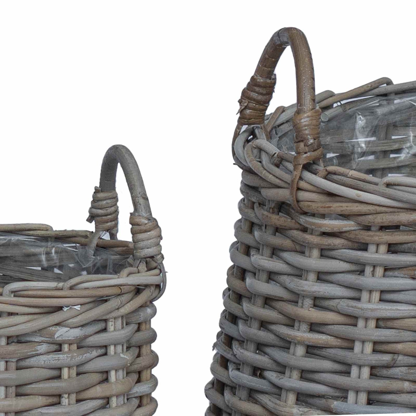 Plantermand met opslag 2 pcs Grijs Lacak Riet