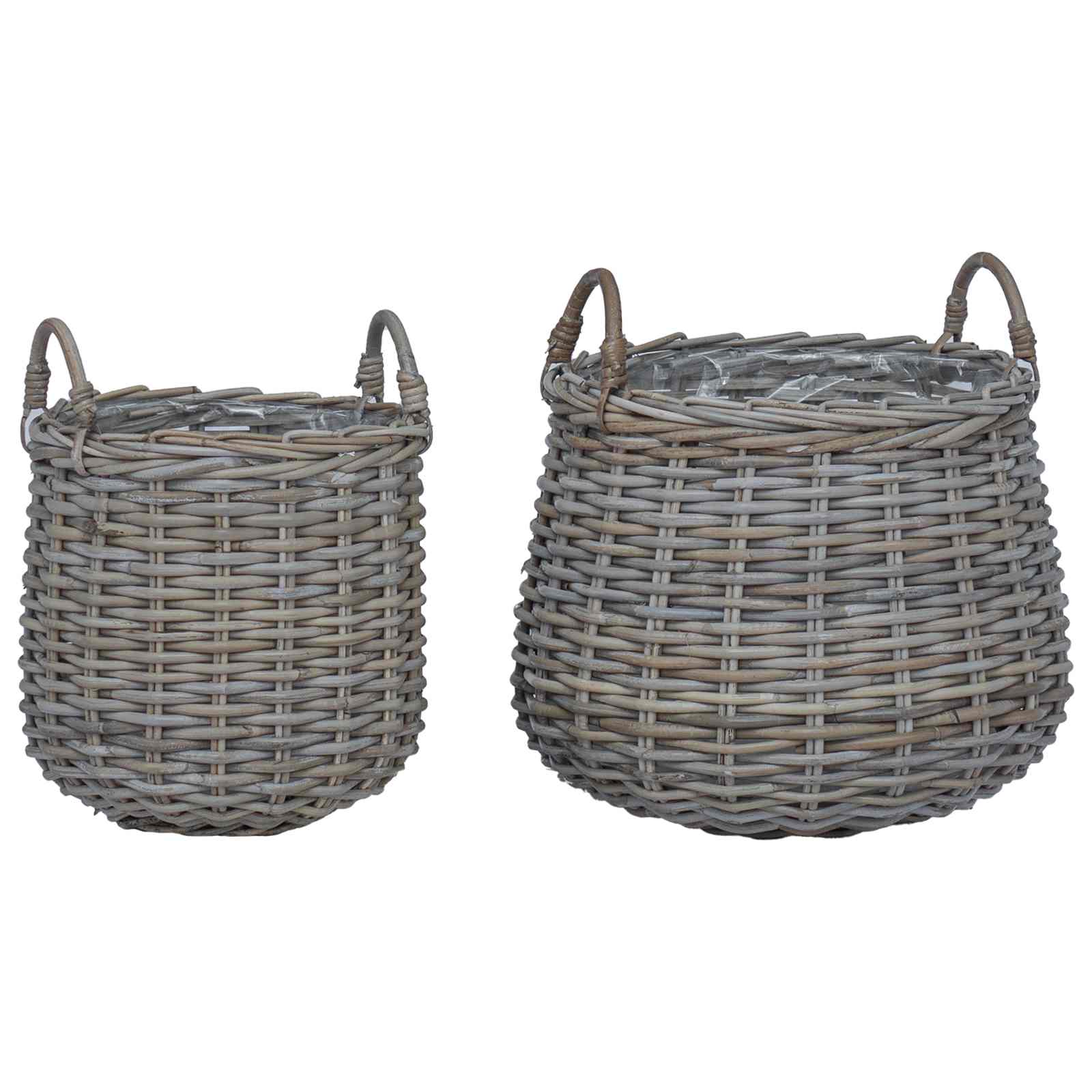 Plantermand met opslag 2 pcs Grijs Lacak Riet