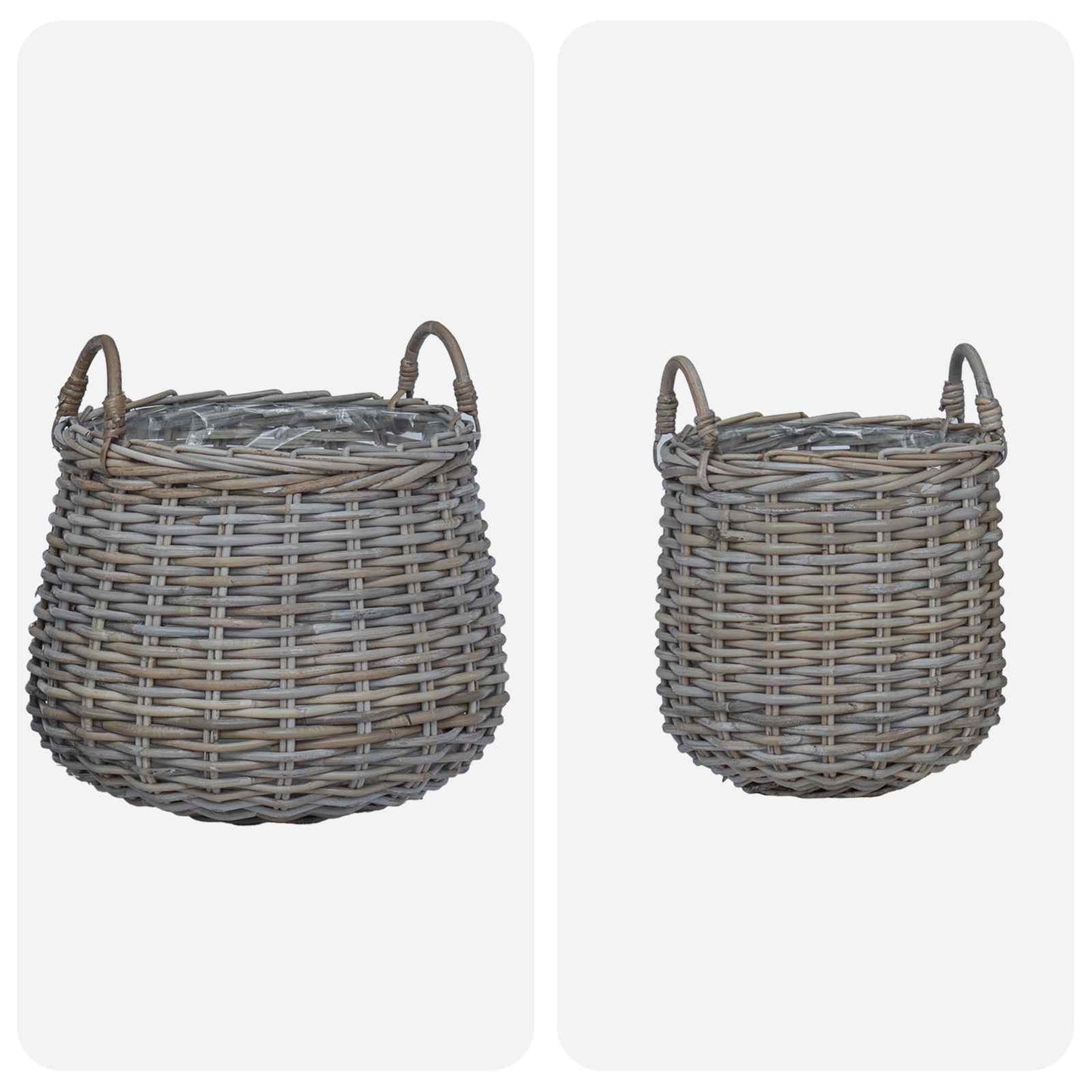 Plantermand met opslag 2 pcs Grijs Lacak Riet
