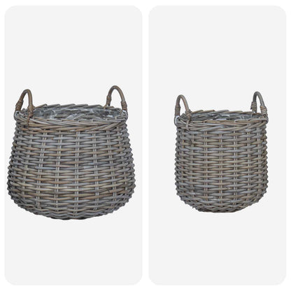 Plantermand met opslag 2 pcs Grijs Lacak Riet