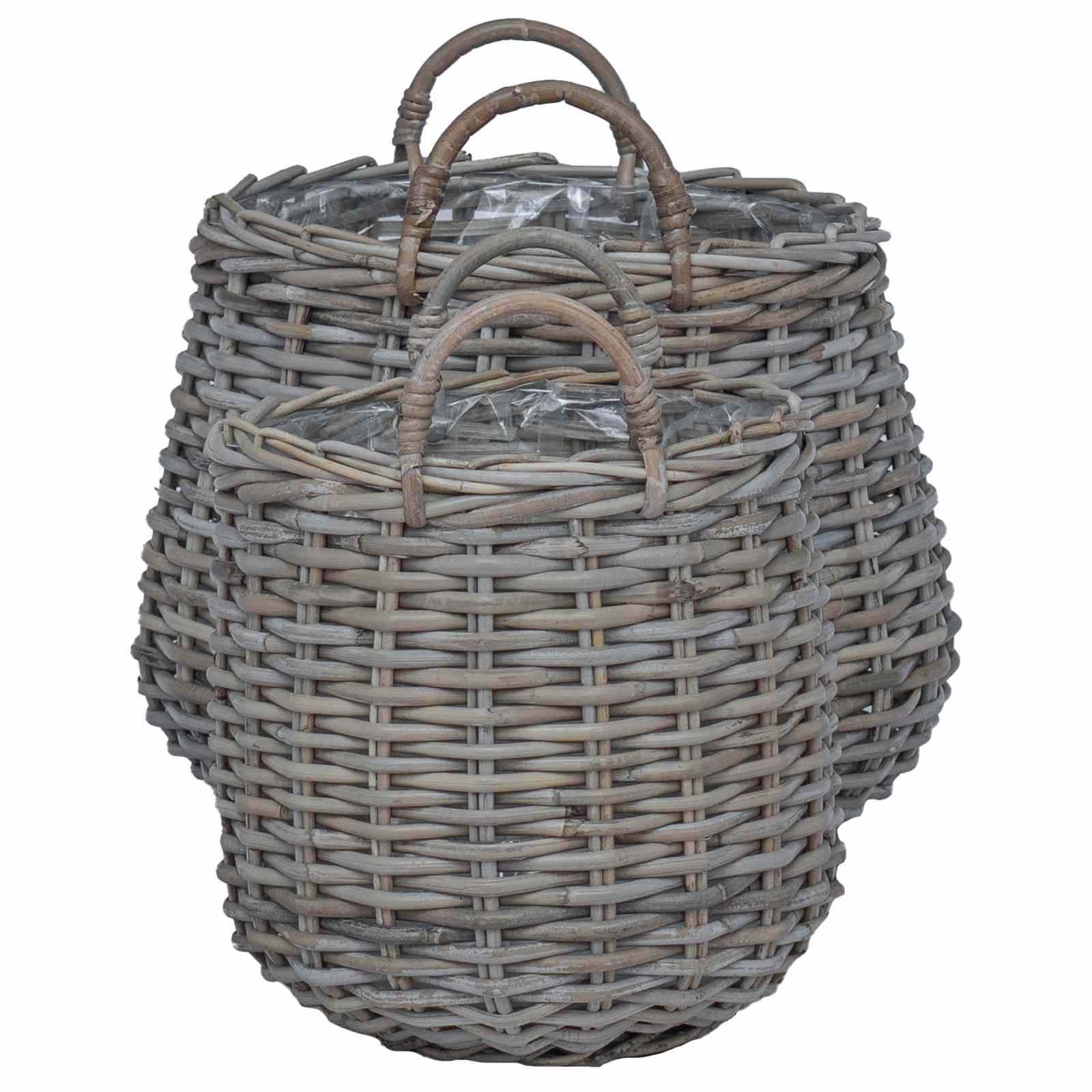 Plantermand met opslag 2 pcs Grijs Lacak Riet