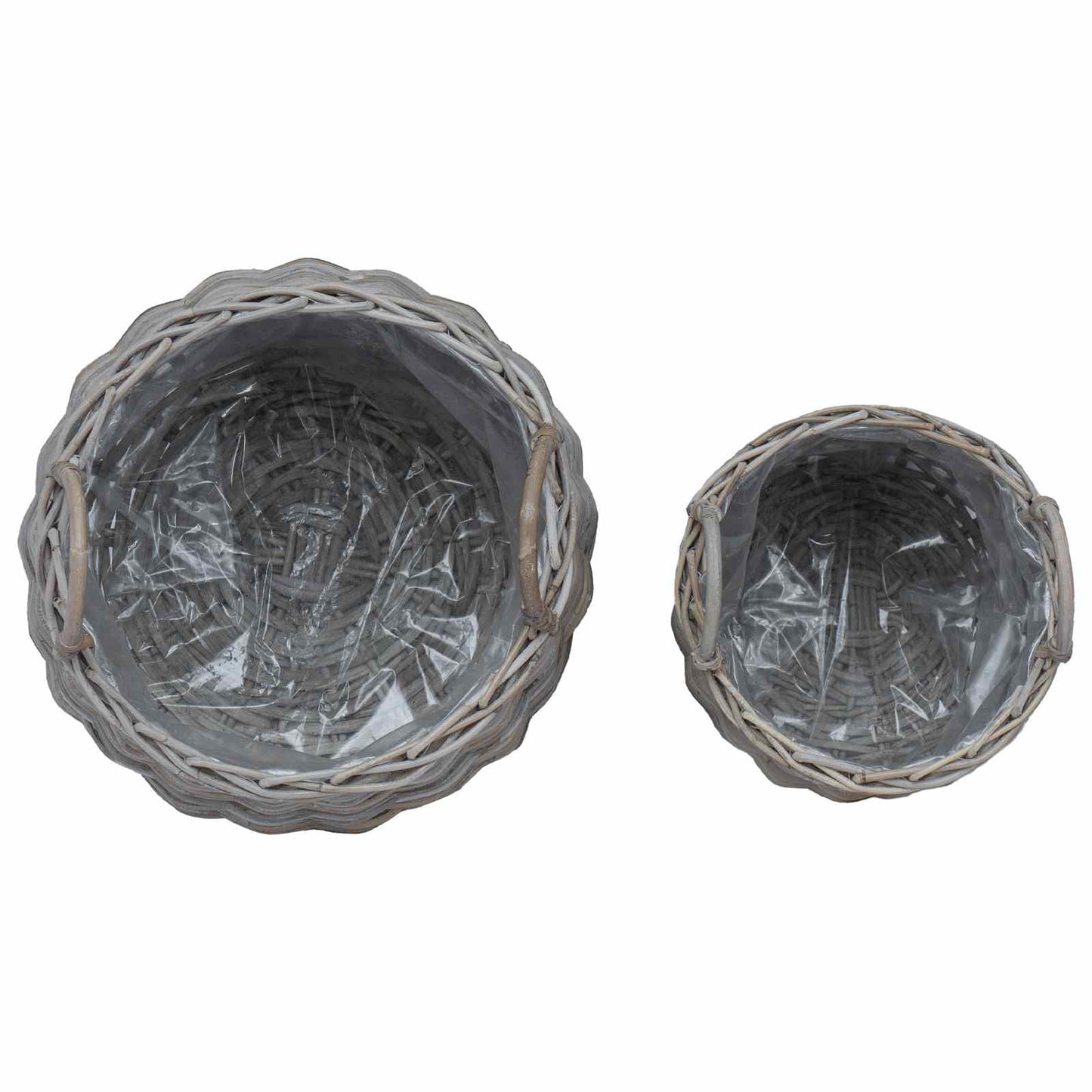 Plantermand met opslag 2 pcs Grijs Lacak Riet