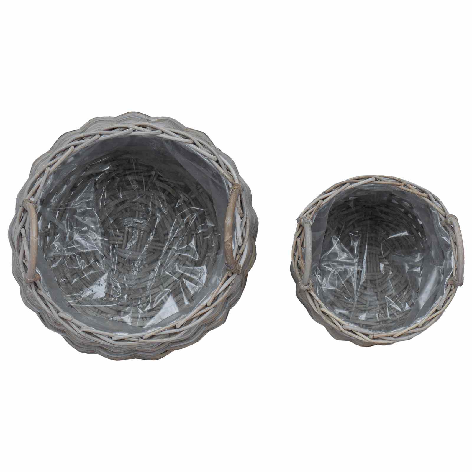 Plantermand met opslag 2 pcs Grijs Lacak Riet