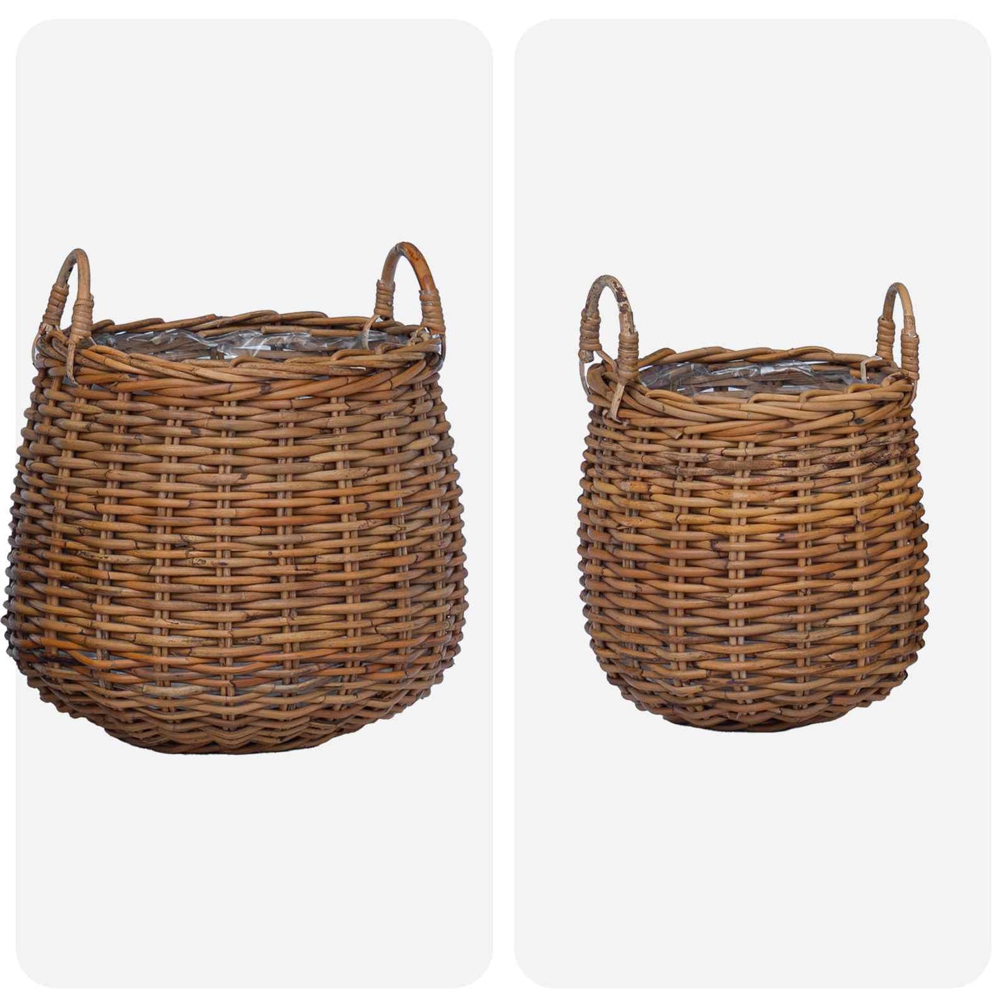 Plantermand met opslag 2 pcs Bruin Lacak Riet