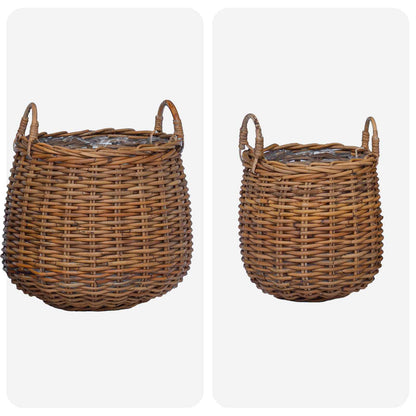 Plantermand met opslag 2 pcs Bruin Lacak Riet