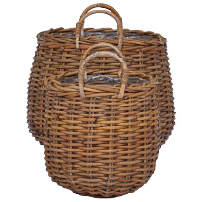 Plantermand met opslag 2 pcs Bruin Lacak Riet