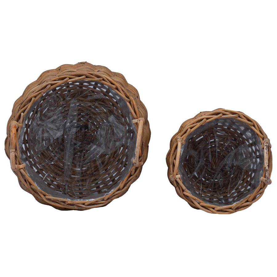 Plantermand met opslag 2 pcs Bruin Lacak Riet