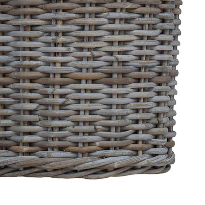 Plantmand met opslag 2 pcs Grijs Kubu Rattan