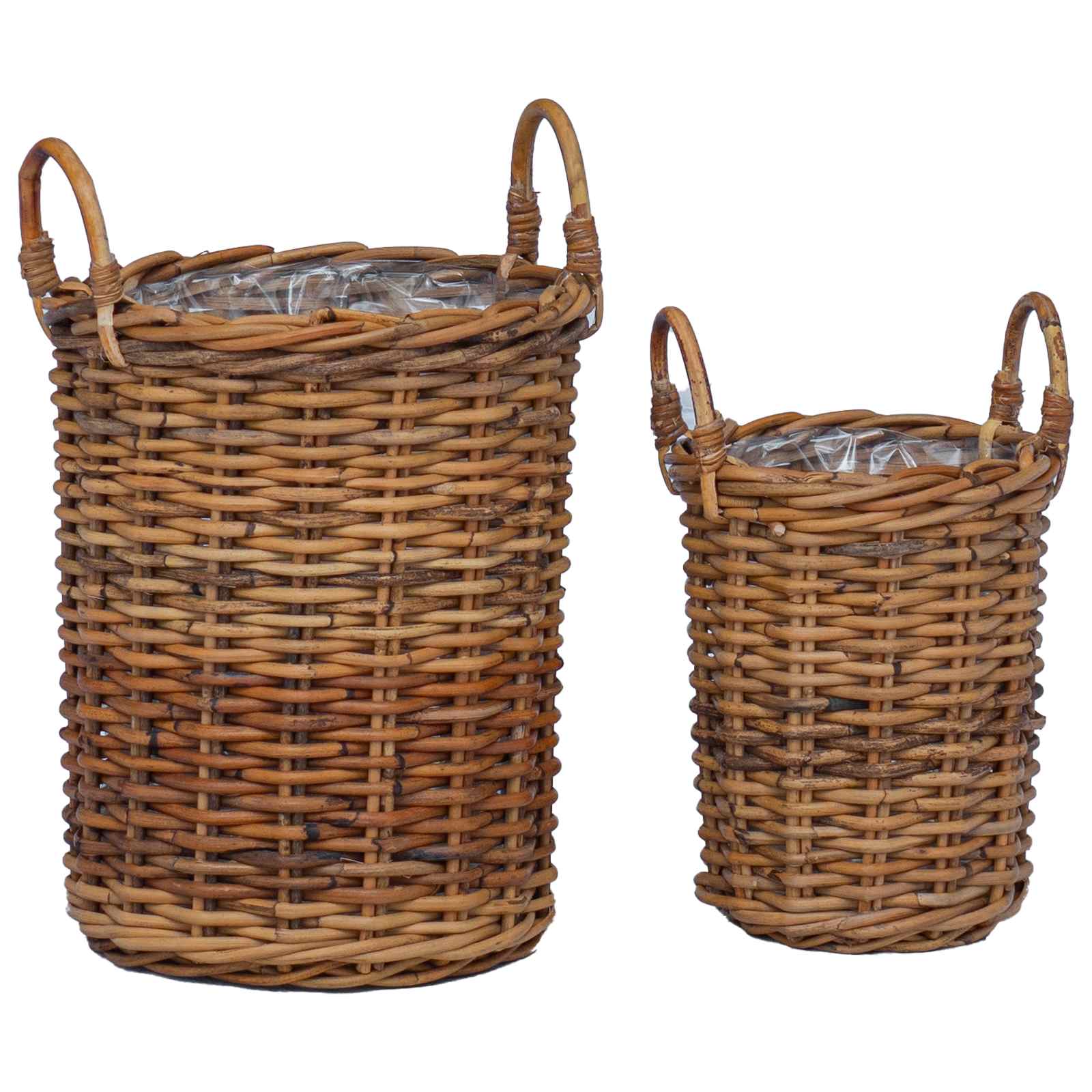 Plantmand met opslag 2 pcs Bruin Kubu Rattan