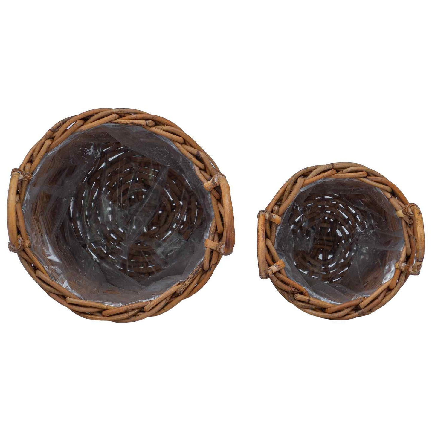 Plantmand met opslag 2 pcs Bruin Kubu Rattan