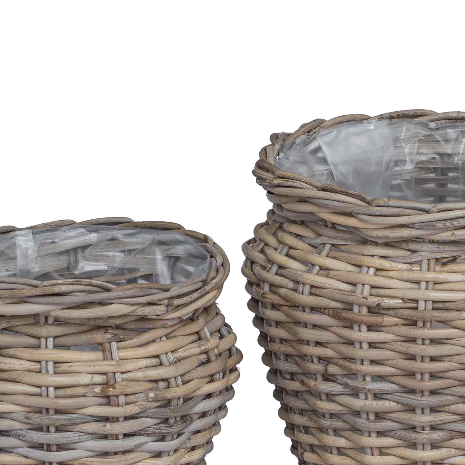 Plantenmand met opslag 2 pcs Grijs Lacak Riet