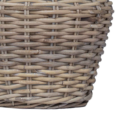 Plantenmand met opslag 2 pcs Grijs Lacak Riet