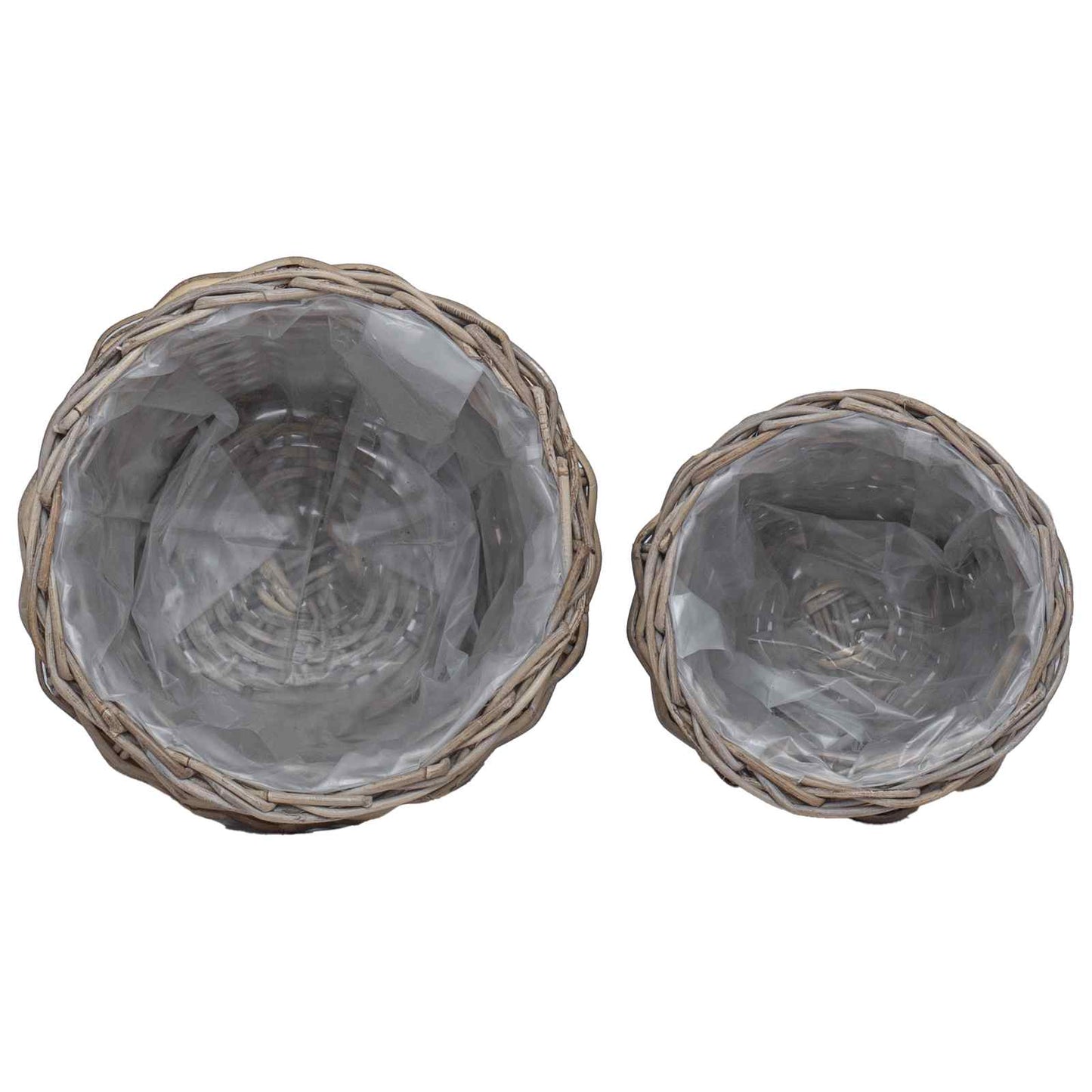 Plantenmand met opslag 2 pcs Grijs Lacak Riet