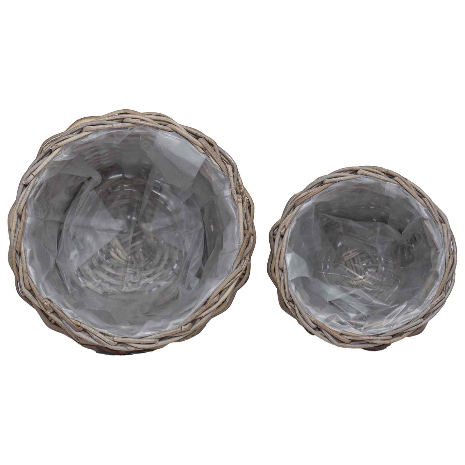 Plantenmand met opslag 2 pcs Grijs Lacak Riet