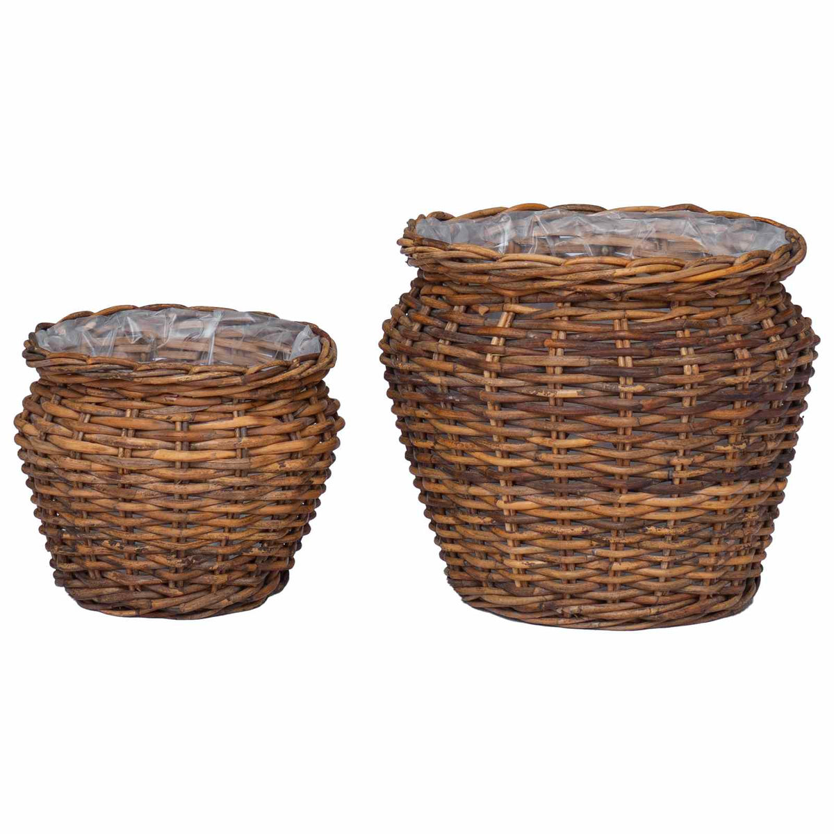Plantenmand met opslag 2 pcs Bruin Lacak Riet
