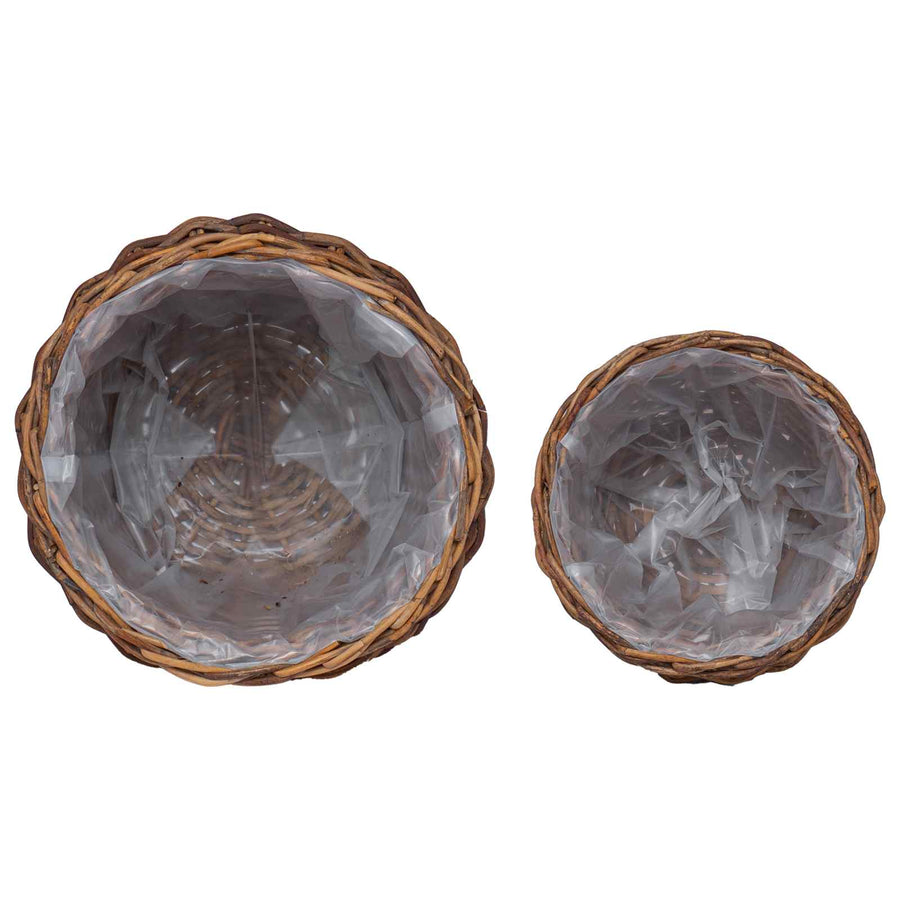 Plantenmand met opslag 2 pcs Bruin Lacak Riet