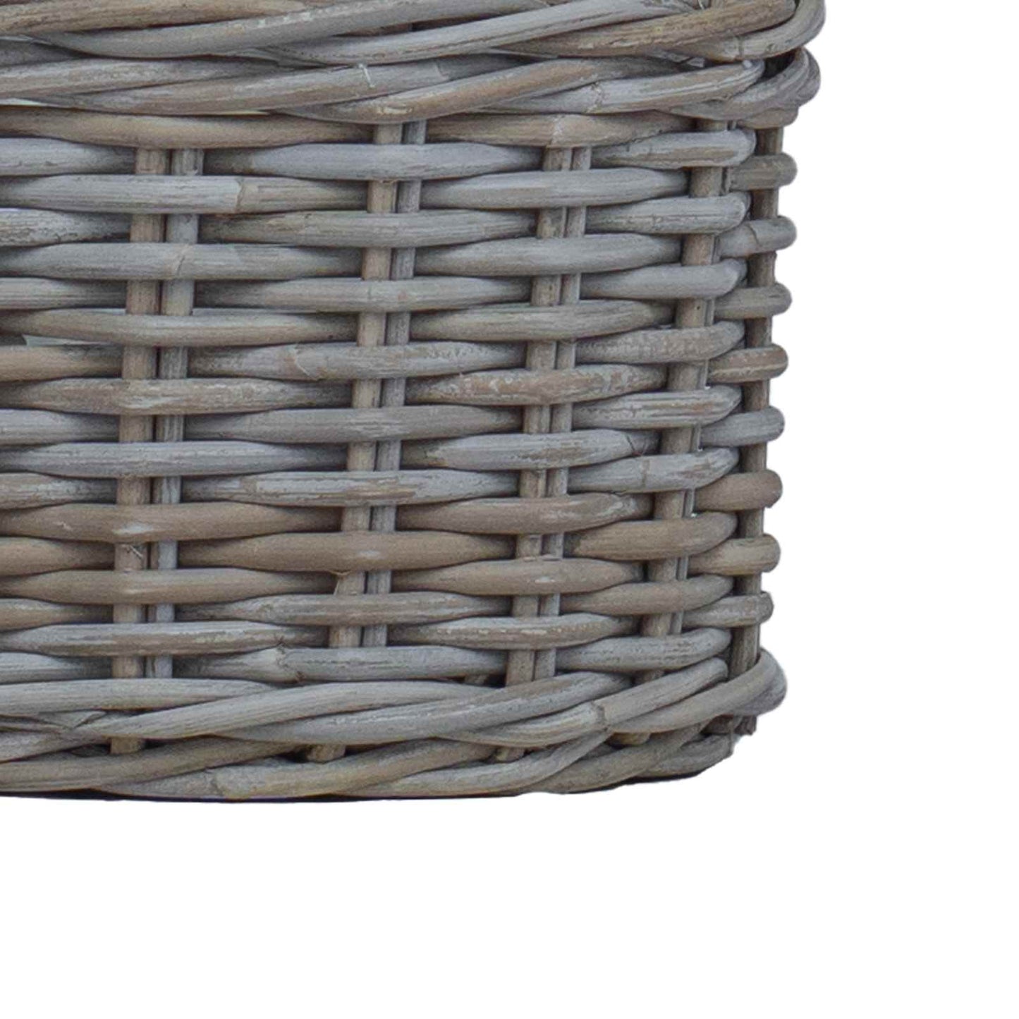 Bloempot Mand met opslag 2 pcs Grijs Kubu Rattan