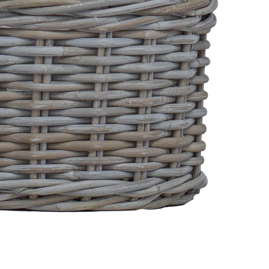 Bloempot Mand met opslag 2 pcs Grijs Kubu Rattan