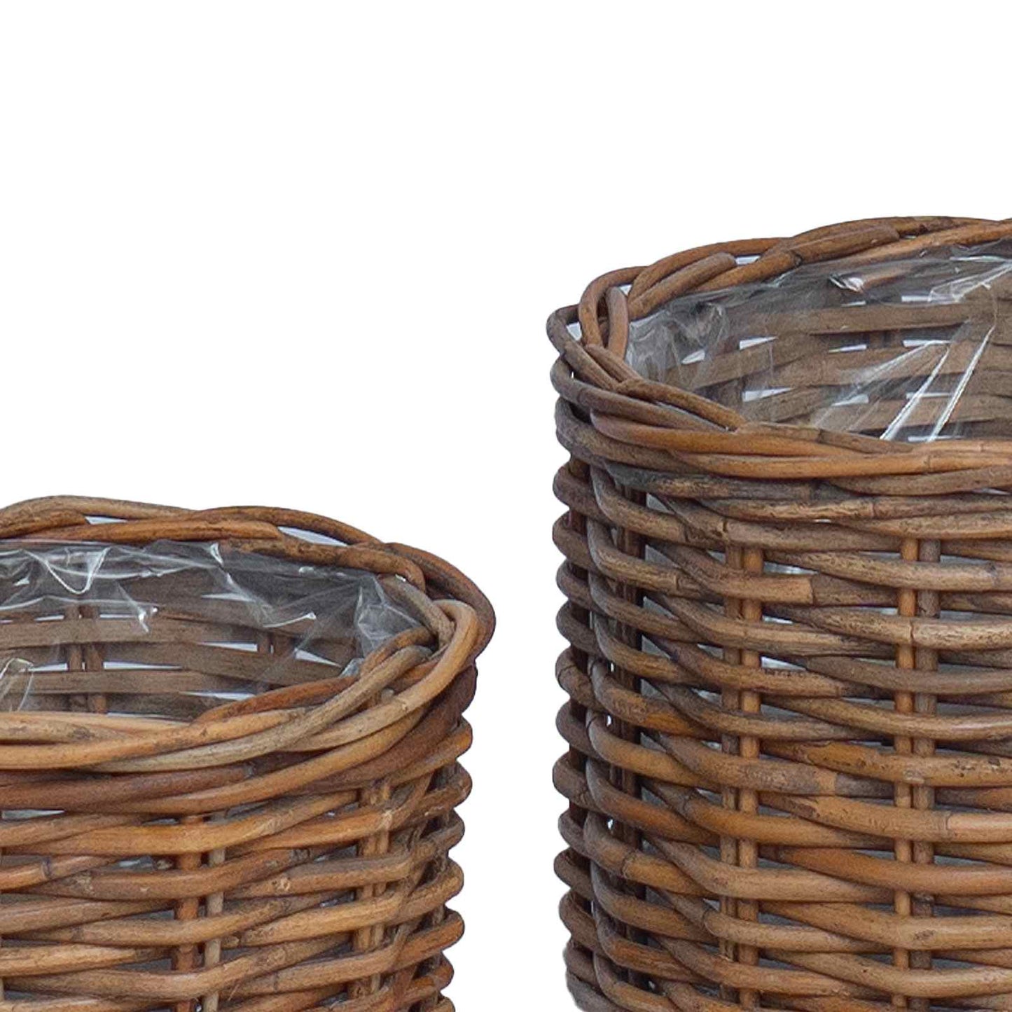 Bloempot Mand met opslag 2 pcs Bruin Kubu Rattan
