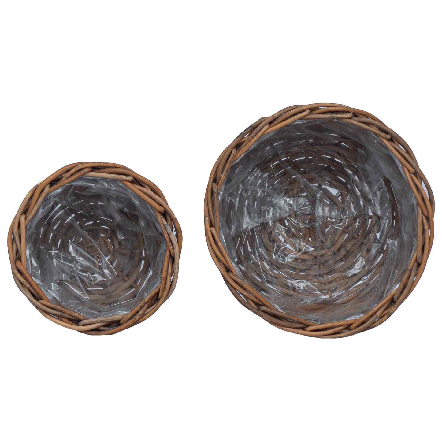 Bloempot Mand met opslag 2 pcs Bruin Kubu Rattan