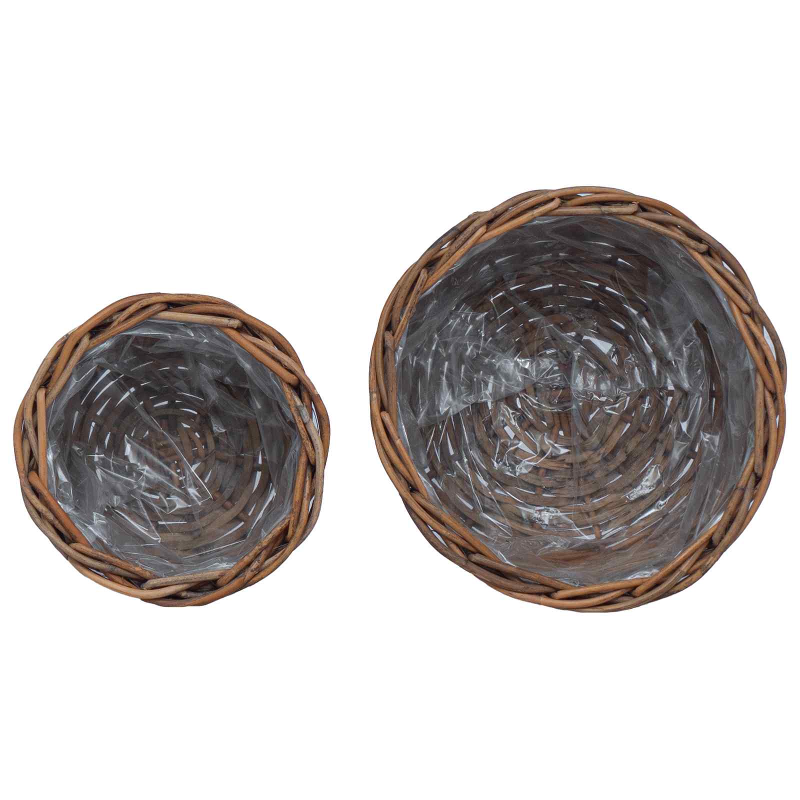 Bloempot Mand met opslag 2 pcs Bruin Kubu Rattan