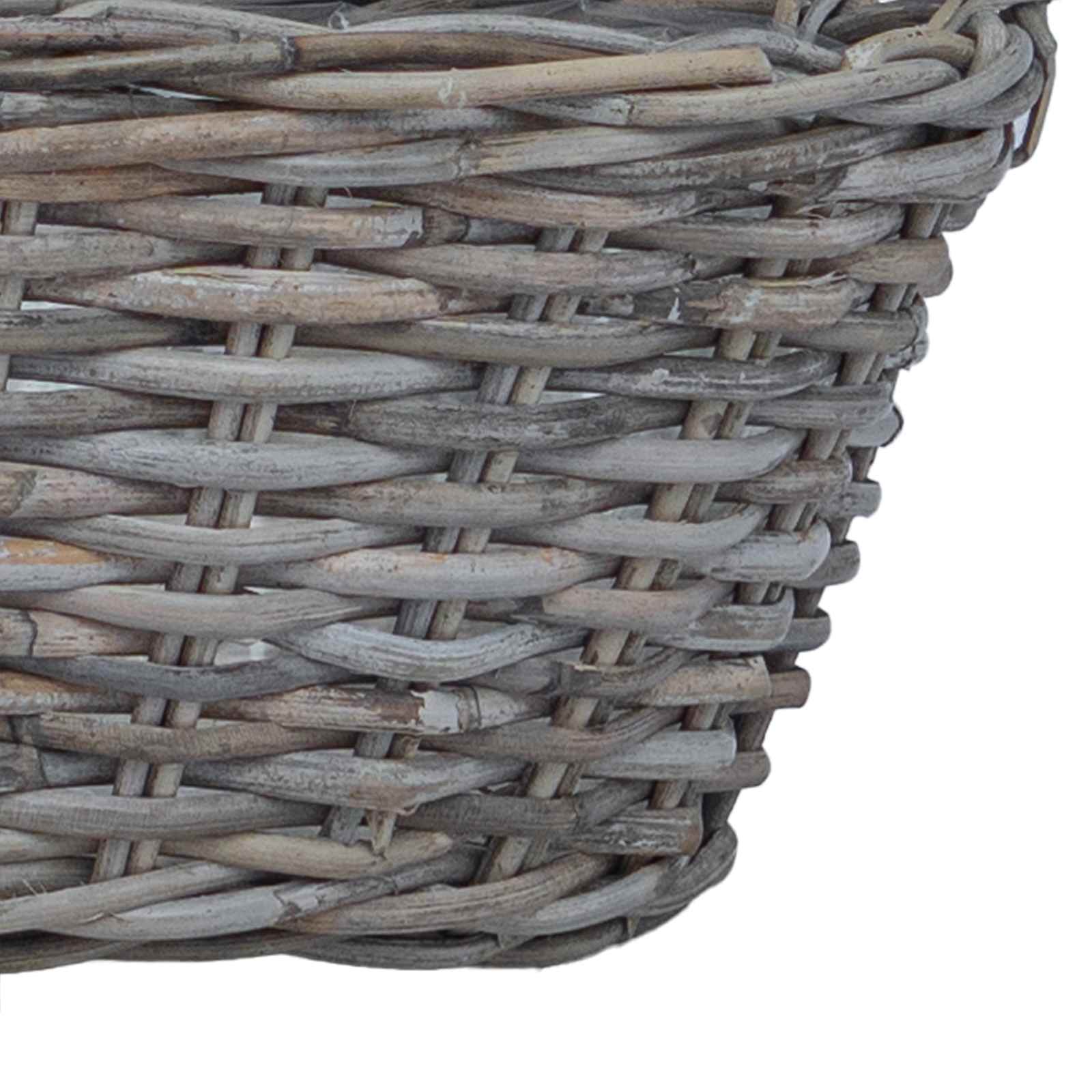 Plantenmand met opslag 2 pcs Grijs Lacak Riet
