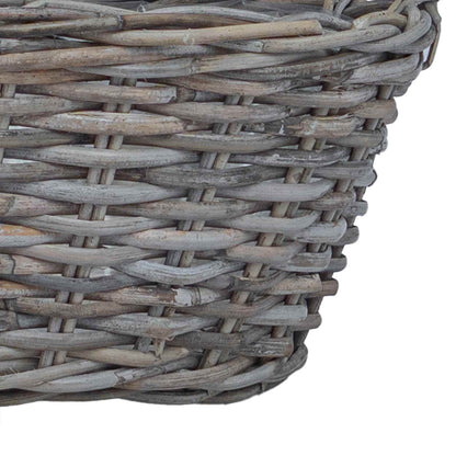 Plantenmand met opslag 2 pcs Grijs Lacak Riet