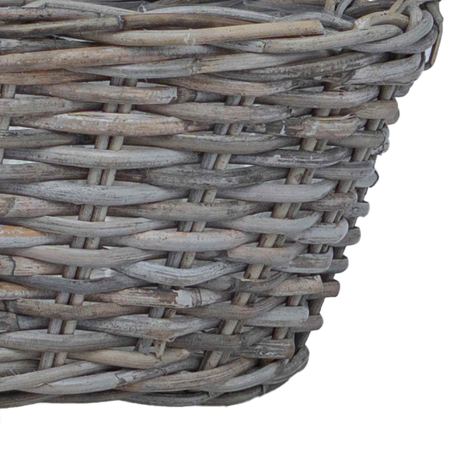 Plantenmand met opslag 2 pcs Grijs Lacak Riet