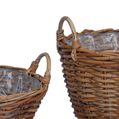 Plantenmand met opslag 2 pcs Bruin Lacak Riet