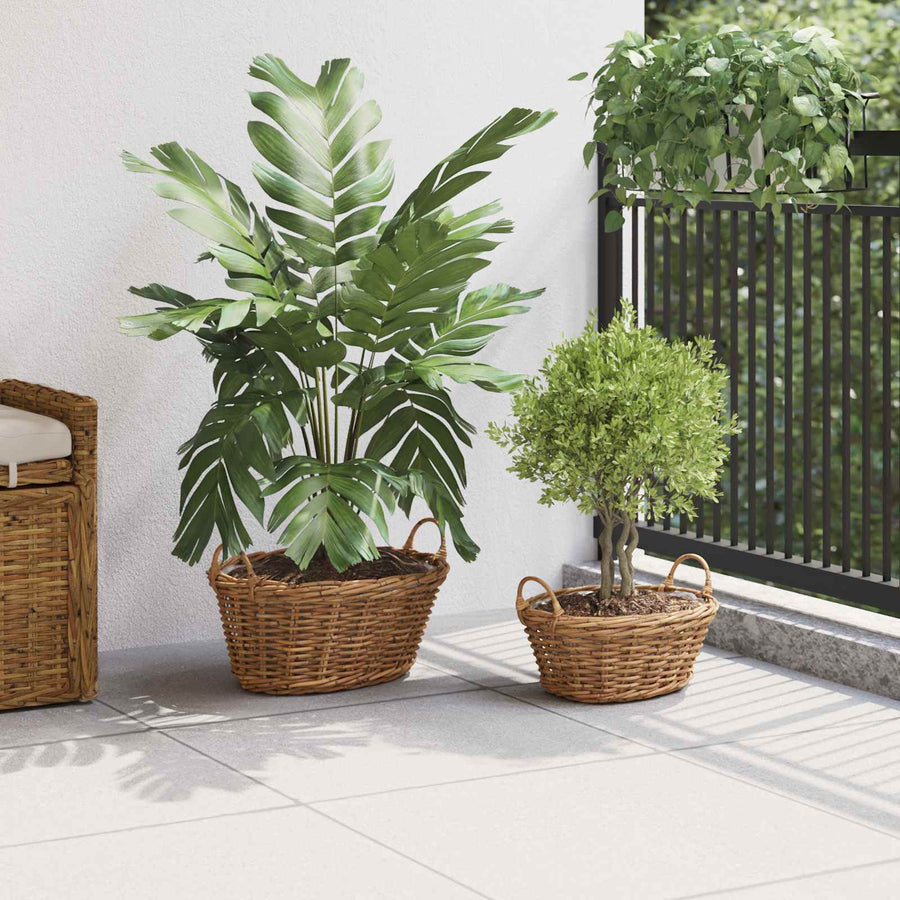 Plantenmand met opslag 2 pcs Bruin Lacak Riet