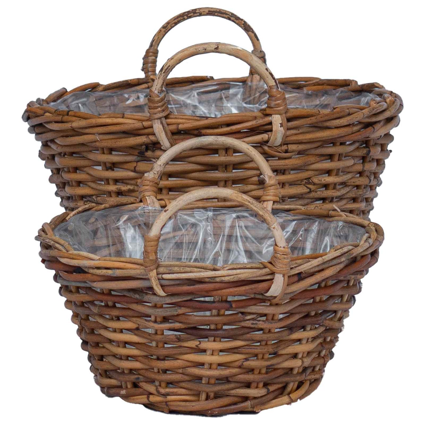Plantenmand met opslag 2 pcs Bruin Lacak Riet