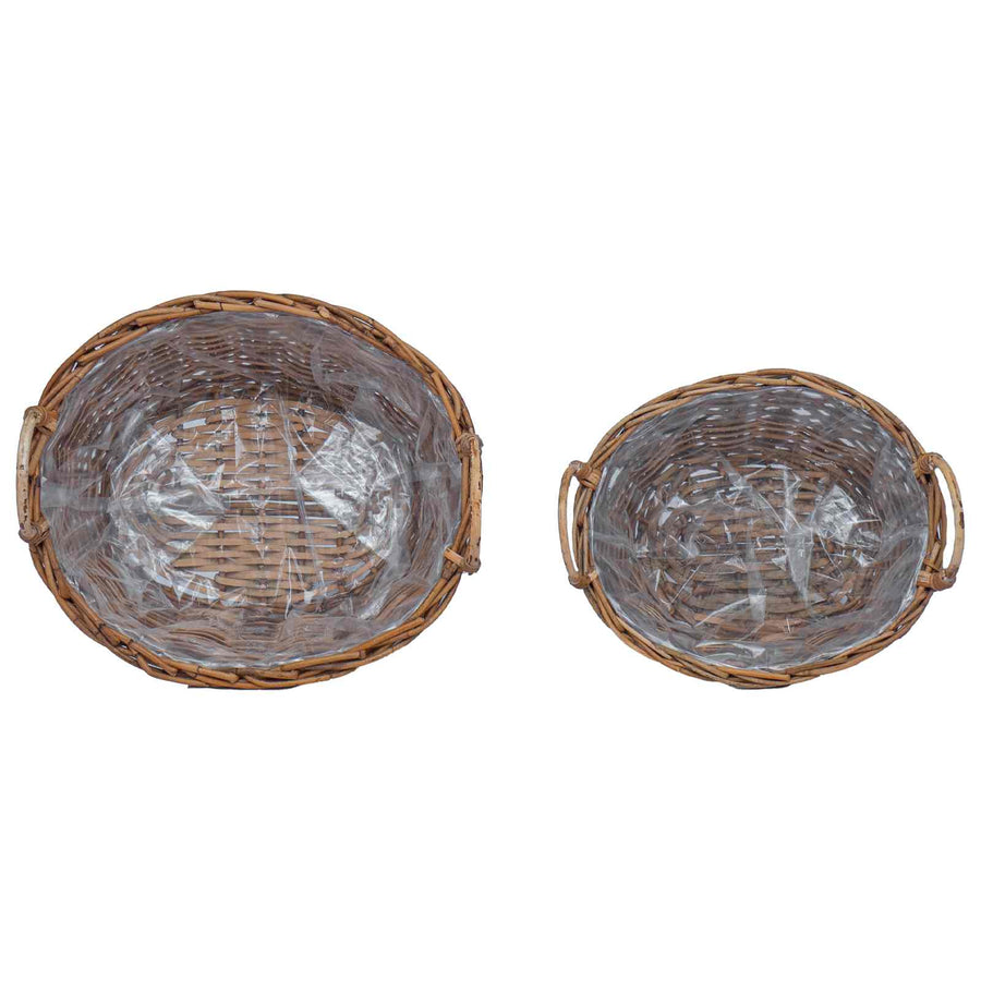 Plantenmand met opslag 2 pcs Bruin Lacak Riet